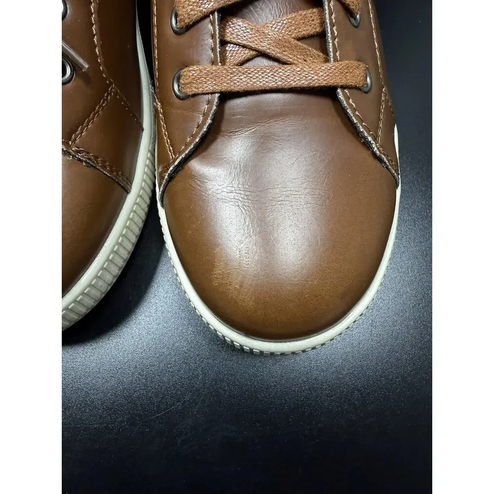 Deer Stags Kane boys' Fashion Sneakers in Dark Tan Faux Leather size 6.5 Big kid